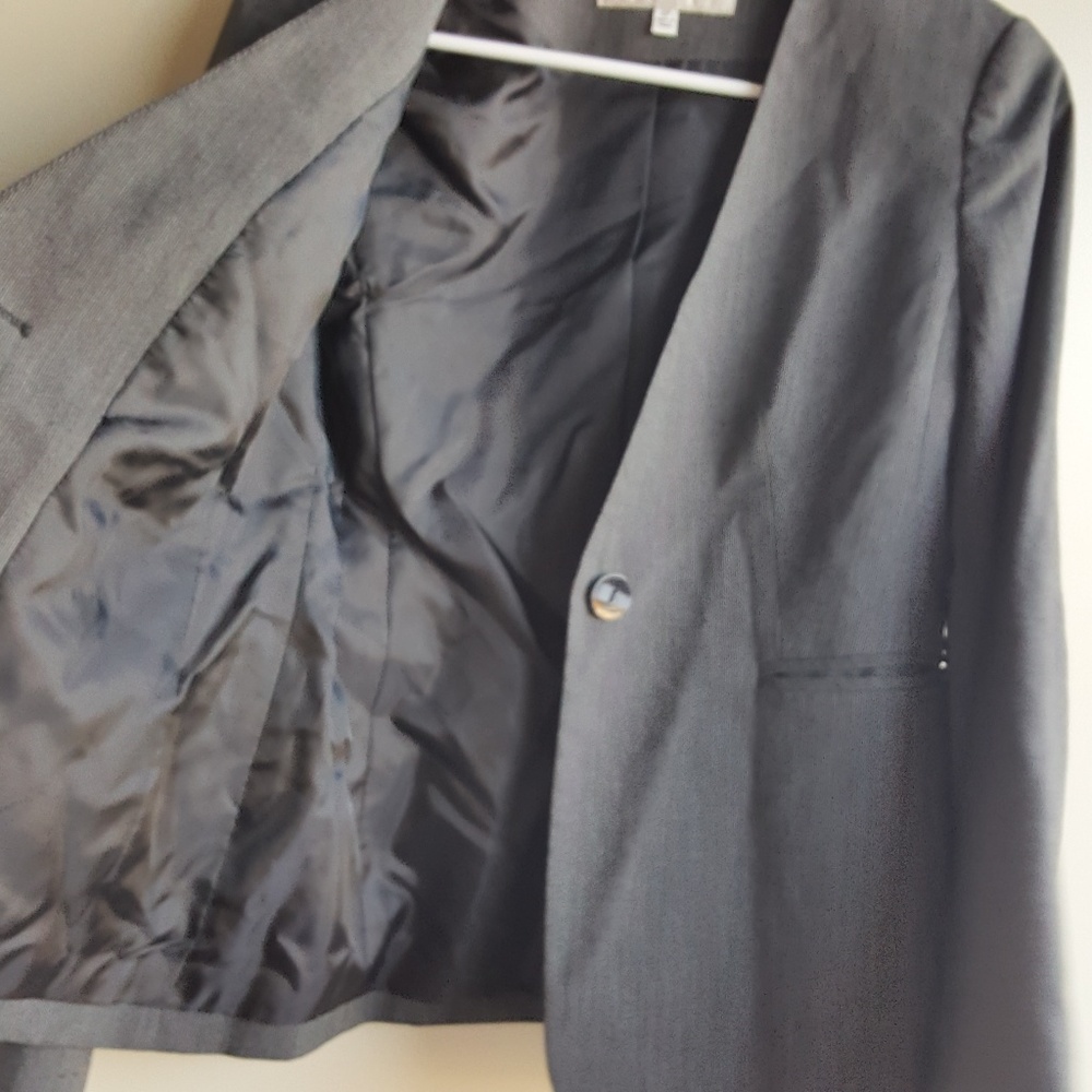 Jones NY Suit Top Grey 2p One Button Close Blazer